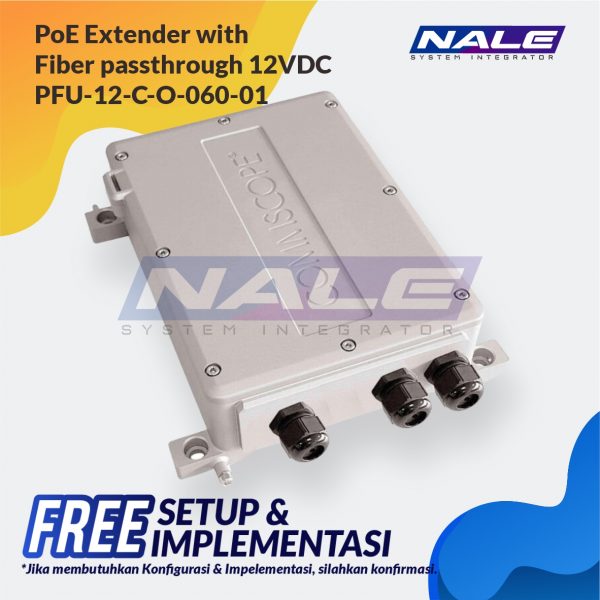PoE Extender with Fiber passthrough 12VDC (PFU-12-C-O-060-01)